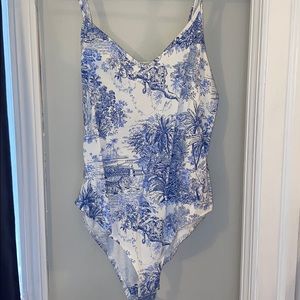 Blue print one piece top